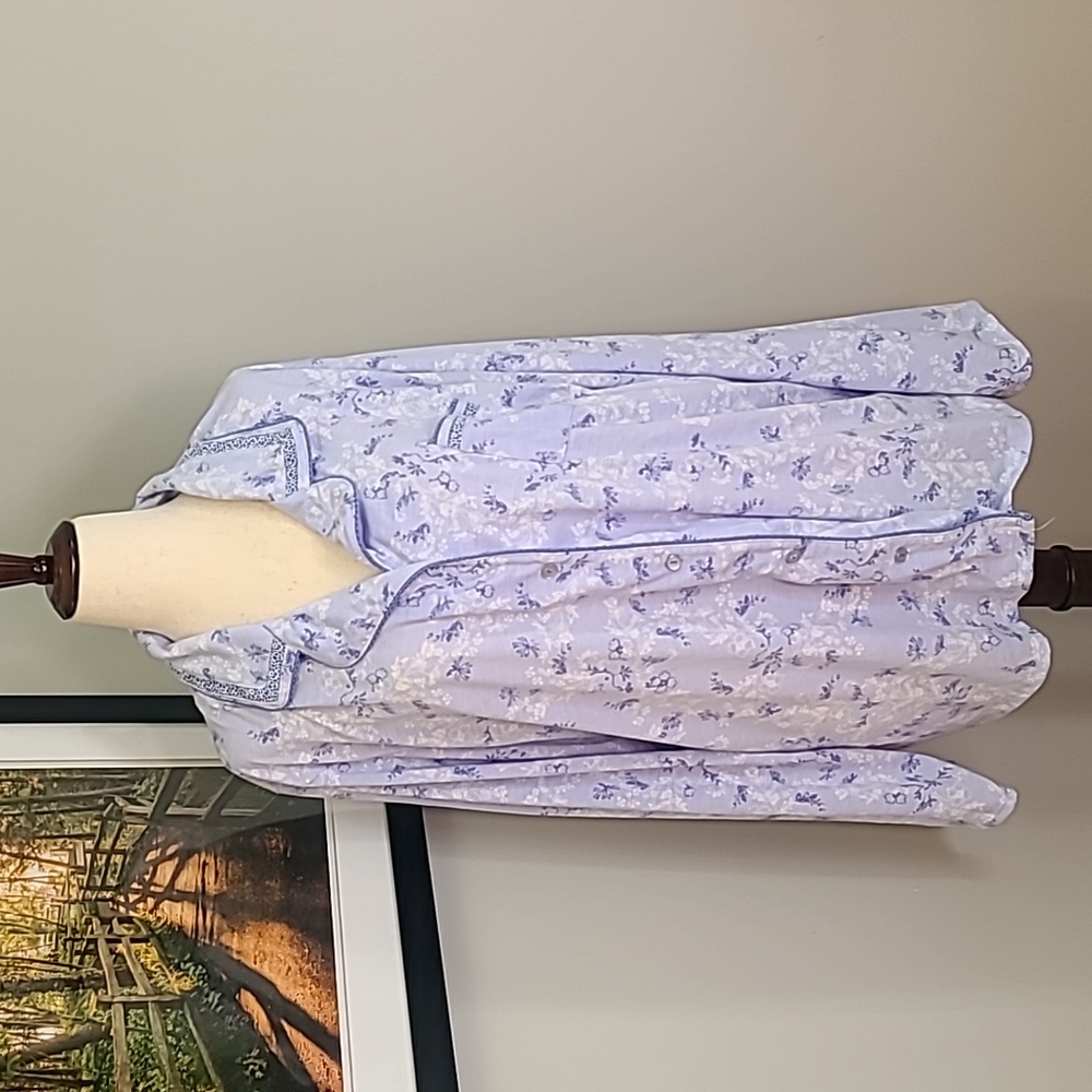 Lavender Floral Button-Front Pajama Top by